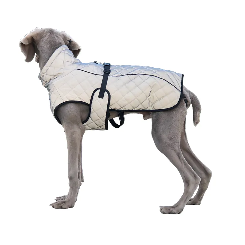 Ropa de invierno para perros grandes, marca de lujo, diseñador de moda para exteriores, abrigo de invierno para mascotas, abrigo de invierno gris plateado impermeable Husky