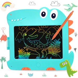 2023 Novo Design Dinossauro Dos Desenhos Animados de Alta Brilhante Jogo Colorido das Crianças Digital Drawing Board LCD Escrita Tablet Pad Para Crianças