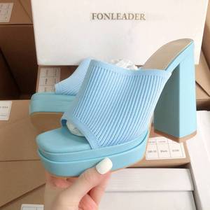 Sandales compensées colorées pour femme à bout ouvert, sexy, pour l'été - Product Image 6