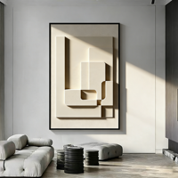 Art mural en relief 3D en grès pour hôtel, salon, hall d'entrée, salle à manger et chambre à coucher