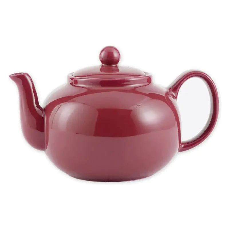 Solid Color Glazed Big Ceramic Teapot for Home and Restaurant Use