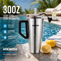 Gobelet isotherme en acier inoxydable de 30 oz avec poignée, pour boissons chaudes/froides, à double paroi