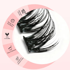 Logotipo personalizado Diy Extensión de pestañas Pestañas de racimo Venta al por mayor Pre Bond No se necesita pegamento Pestañas DE RACIMO - Product Image 5