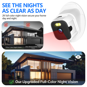 Caméra <span class=keywords><strong>WiFi</strong></span> adhésive pour fenêtre, 2K Full HD, <span class=keywords><strong>surveillance</strong></span> intérieure/extérieure pour bébé/animal, vision nocturne couleur, détection de mouvement, audio bidirectionnel - Product Image 2
