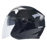 Casque ouvert élégant noir brillant en ABS avec visière, homologué DOT, design graphique, fermeture rapide, intérieur entièrement amovible, taille XL