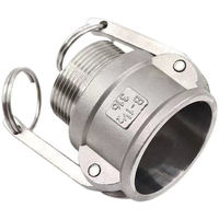 Conector Rápido de Acero Inoxidable 304 Tipo B, Rosca Externa Hembra, Cabezal de Alta Presión para Tubería de Agua, Junta Tipo Abrazadera, Tubo Liso
