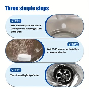Pastiglie per la Pulizia e lo Sblocco di Tubi di Cucina e Bagno, Polvere Elimina-Odori per Sbloccare Scarichi e Fognature - Product Image 6