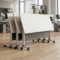 Table de conférence pliante au design moderne et minimaliste, table de bureau mobile pour activités, table de formation pliable avec chaise