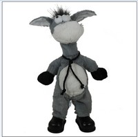 Vente flash - Jouet âne musical chantant et dansant en peluche super douce rembourrée de coton PP avec fonction anti-stress