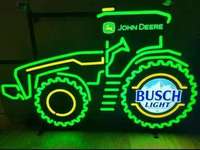 Enseignes lumineuses à néon LED rectangulaires en acrylique personnalisées John Deere Busch Lettre lumineuse en forme de tracteur Enseigne électronique décorative pour bar de boutique