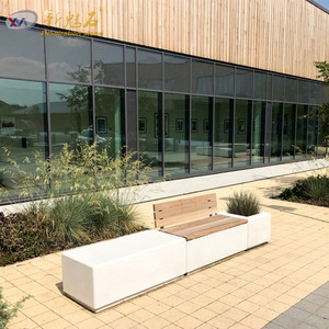 Nuevo Banco de Hormigón para Exteriores Magic Stone con Superficie de Madera para Ingeniería de Paisajismo Municipal - Product Image 2