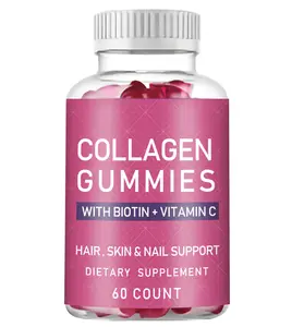 Custom Vegan Collagen Gummies Supplement Skin Nail Vitamin Gummy Bear fro Women Halal