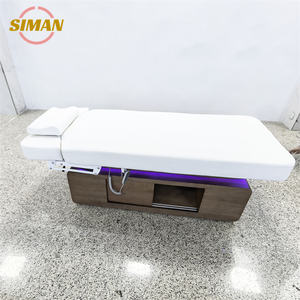 Table de massage <span class=keywords><strong>électrique</strong></span> de luxe beige et blanche Siman personnalisable à 4 moteurs, durable, pour spa beauté, hôtel, usage commercial, moderne et ergonomique - Product Image 6