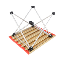Table pliante légère à prix de gros, plateau en bois, table de camping en aluminium pour pique-nique