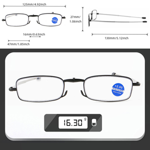 <span class=keywords><strong>Gafas</strong></span> de lectura con montura de Metal <span class=keywords><strong>plegables</strong></span> compactas a la moda para hombre, <span class=keywords><strong>gafas</strong></span> presbiópicas <span class=keywords><strong>plegables</strong></span>, antiluz azul para mujer, hipermetropía - Product Image 3