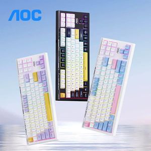 คีย์บอร์ดเกมมิ่ง AOC 87 ปุ่ม แบบมีสาย ไฟ RGB ป้องกันการกดผิดพลาด สำหรับสำนักงานและเล่นเกม - Product Image 1