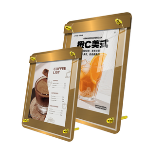 Nhà máy tùy chỉnh siêu thị kim loại A3 A4 A5 bảng Đăng Poster Acrylic <span class=keywords><strong>menu</strong></span> khung hiển thị đứng chủ - Product Image 1