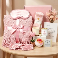 Coffret Cadeau Lunaire Prêt à Offrir Rose – Coffret Spa Douillet Rose avec Couverture pour Femme, Idéal pour les Condolences, les Anniversaires et les Moments de Détente