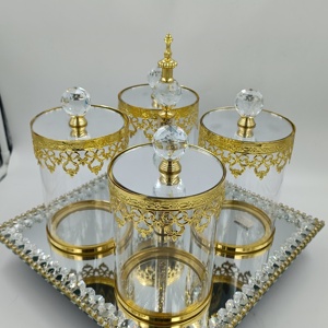 Support à gâteaux et coupelles à fruits en verre écologique FOSUN, design rotatif avec tête en métal, pour mariage et décoration intérieure, plateaux personnalisables - Product Image 2
