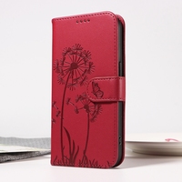 Étui portefeuille en cuir PU Dandelion pour iPhone 17 16E 16 15 Pro 14 13 12 Mini 11 Pro Max X XS XR 7 8 Plus 6 – Coque de téléphone Papillon