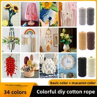 Katoenen touwkoord 3mm dik, geverfd touw, bindkoord, DIY knutselwerk, textiel, weven, wandtapijt, trekkoord voor tassen