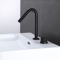 Robinet de lavabo haut en laiton chromé HONGDEC, à poser sur le comptoir, avec poignée séparée, col de cygne, pour salle de bain