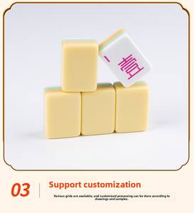 Juego <span class=keywords><strong>de</strong></span> Mahjong Mini <span class=keywords><strong>de</strong></span> Lujo en Color Ámbar Soleado, con Fichas Acrílicas Hechas a Mano <span class=keywords><strong>de</strong></span> 4 Capas, Color Amarillo Cálido, Portátil, para <span class=keywords><strong>la</strong></span> Unión Familiar y el Zen - Product Image 5