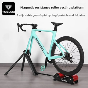 TOSUOD Soporte de Entrenamiento para <span class=keywords><strong>Bicicleta</strong></span> de Carretera con <span class=keywords><strong>Rodillo</strong></span> de Resistencia Magnética de Aluminio de 6 Velocidades, Plegable, para Uso Comercial y Doméstico en Interiores - Product Image 1