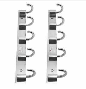 5 Pin Adjustable SS202 Stainless Steel Cloth <b>Hook</b> Wall Mounted Heavy Duty Rustproof Towel Coat Hanger for Home Bathroom <b>Kitchen</b> - Product Image 3