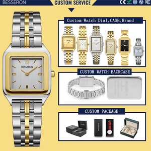 Montre pour femme en acier inoxydable massif avec cristal saphir, mouvement à quartz 3 ATM, bracelet en or 18 carats - Product Image 3