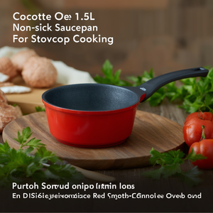 Cocotte 1.5L Rossa Antiaderente per Cucinare su Fornello - Product Image 3