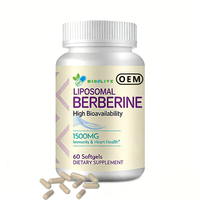 Meilleures ventes Amazon – Complément alimentaire en gélules molles de berbérine HCL naturelle 1500 mg, marque privée OEM, testé par un tiers
