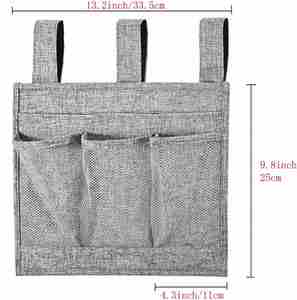 Top Sales Adjustable Linen Fabric <b>Collapsible</b> Hanging Bedside Caddy <b>Storage</b> Organizer Bed Folding <b>Storage</b> Bags Home Organization - Product Image 6