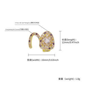 Grillz dentaire unique Hip Hop Iced Out avec CZ rose et violet, plaqué or et <span class=keywords><strong>argent</strong></span>, pour hommes et femmes, vente <span class=keywords><strong>en</strong></span> gros - Product Image 3
