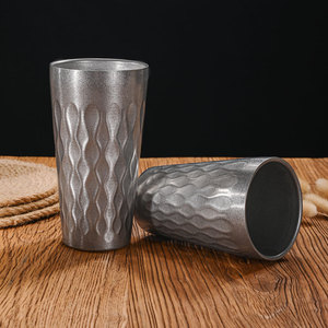 Stainless Steel Tumbler 304 Straight Cup Hammered Texture Party Beverage Cup - Product Image 2