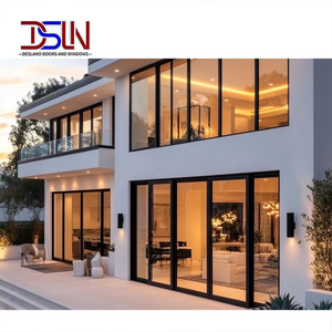 Porte coulissante moderne en alliage d'aluminium à double vitrage avec verre trempé, écoénergétique, pour usage extérieur dans les villas et les maisons - Product Image 1