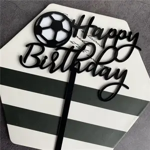 Hstyle足球蛋糕礼帽足球运动员蛋糕装饰运动男孩足球生日派对运动派对用品PQ268