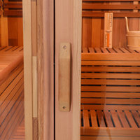 Outdoor Massivholz Rote Zeder Umweltfreundliche Elektrische Kommerzielle Quadratische Sauna mit Ofen für 4-6 Personen Nassdampf 9KW Villa Neu Versandfertig