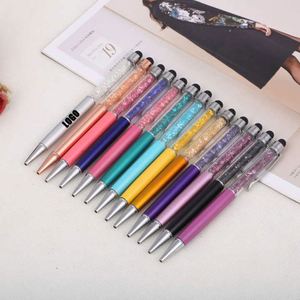 Wholesale Novelty Personalized <b>Stylus</b> Diamond Crystal Pen With Custom Logo Stone Inside Metal Twisted Touch Ball Point Ballpoint - Product Image 6