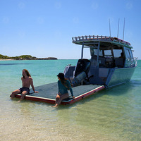 Bateau gonflable, traîneau, rampe d'eau de mer, quai flottant, île de natation, ponton flottant gonflable, plateforme de yacht, quai pneumatique à vendre