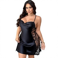 Nouvelle Robe Camisole en Soie Glacée, Pyjama Sexy à Bordure Dentelle, Respirant, Vêtement d'Intérieur Estival pour Femme