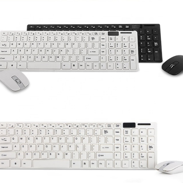 Office Gaming Mini Slim LED Wireless Keyboard and Mouse Combo Set with 2.4GHz for Laptop-in Stock
