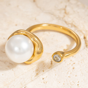 European Style Stainless Steel <b>Rings</b> For Women 18k Gold Plated Irregular Geometric Design Party Jewelry <b>Titanium</b> Steel Fashion - Product Image 4