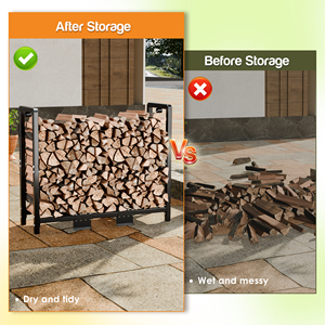 Porte-bûches intérieur moderne en métal avec style industriel <span class=keywords><strong>pour</strong></span> le stockage intérieur du <span class=keywords><strong>bois</strong></span> <span class=keywords><strong>de</strong></span> <span class=keywords><strong>chauffage</strong></span> et du <span class=keywords><strong>bois</strong></span> - Product Image 6