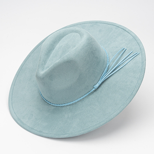 Bán buôn da lộn Fedora mũ cho phụ nữ đầy màu sắc giọt nước cuộn lên vành Fedora mũ unisex mô dây ban nhạc <span class=keywords><strong>hat</strong></span> - Product Image 5