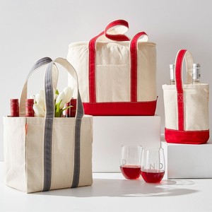 Tùy chỉnh dày cách điện đôi rượu vang tàu sân bay Tote cực kỳ mạnh mẽ và có thể giặt được sáp vải hai túi rượu vang với chia có thể tháo rời - Product Image 6