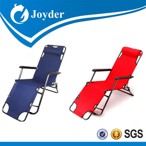 布張り屋外スチール製キャンプ用ラウンジチェア、無重力リクライニング、折りたたみ式、耐久性、フットレスト付き、ビーチ、中庭、病院用 - Product Image 4