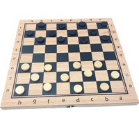 Jeu de Société 3 en 1 en Bois Échecs, Dames et Backgammon avec Rangement pour Adultes et Enfants