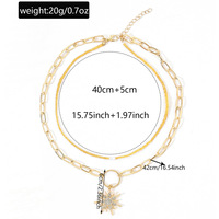Collier pendentif étoile tournesol pour femme, chaîne de clavicule géométrique perlée avec strass, fourniture de bijoux en gros