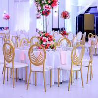 Chaise Chiavari de luxe en métal blanc, personnalisable, nouveau modèle, prix abordable